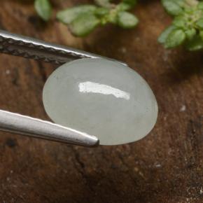3,34 ctw natürlicher grüner Jadeit, Oval Schliff, Lichtdurchlässig