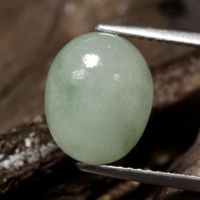 5,78 ctw natürlicher grüner Jadeit, Oval Schliff, Lichtdurchlässig