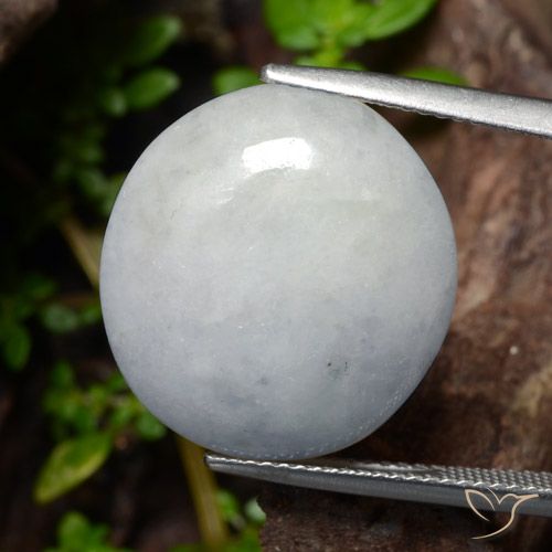 20.39ct Natürlicher Hellgrau Jadeit, Oval, Lichtdurchlässig