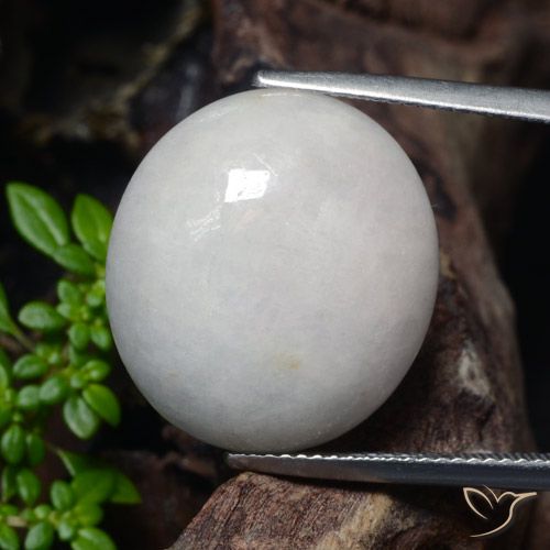 23.32ct Natürlicher Sehr helles Grau Jadeit, Oval, Lichtdurchlässig