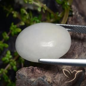 9,17 ctw natürlicher gräulich-weiß Jadeit, Oval, Lichtdurchlässig