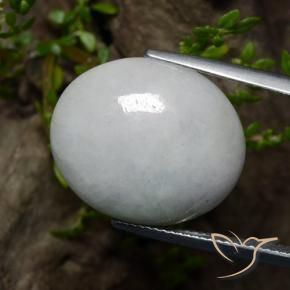 9,17 ctw natürlicher gräulich-weiß Jadeit, Oval, Lichtdurchlässig