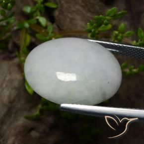 9,17 ctw natürlicher gräulich-weiß Jadeit, Oval, Lichtdurchlässig