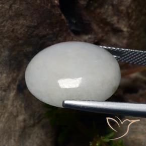 9,17 ctw natürlicher gräulich-weiß Jadeit, Oval Schliff, Lichtdurchlässig