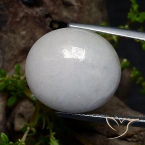 9,17 ctw natürlicher gräulich-weiß Jadeit, Oval, Lichtdurchlässig
