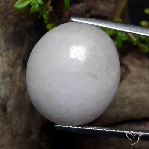24.10ct Natürlicher gräulich-weiß Jadeit, Oval, Lichtdurchlässig