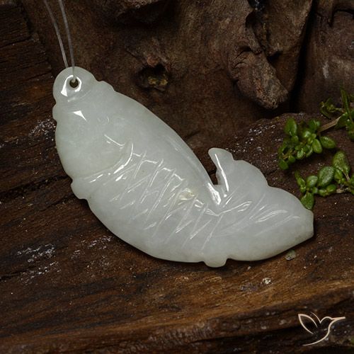 34.27ct Natürlicher gräulich-weiß Jadeit, Fantasie, Lichtdurchlässig