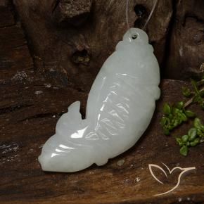 9,17 ctw natürlicher gräulich-weiß Jadeit, Fantasie, Lichtdurchlässig