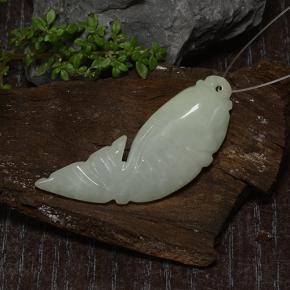 9,17 ctw natürlicher Mittelgrün Jadeit, Ausgefallene Form, Lichtdurchlässig