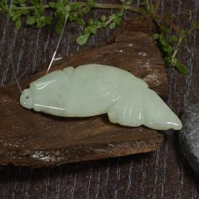 9,17 ctw natürlicher Mittelgrün Jadeit, Ausgefallene Form, Lichtdurchlässig