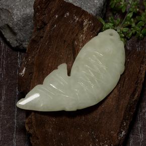 9,17 ctw natürlicher Warmes Hellgrün Jadeit, Ausgefallene Form, Lichtdurchlässig