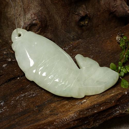 9,17 ctw natürlicher Graugrün Jadeit, Ausgefallene Form, Lichtdurchlässig