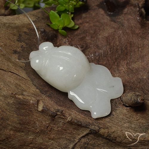 29.07ct Natürlicher gräulich-weiß Jadeit, Fantasie, Lichtdurchlässig