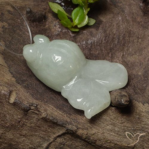 29.81ct Natürlicher Grau Grün Jadeit, Fantasie, Lichtdurchlässig