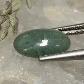 9,17 ctw natürlicher Grün Jadeit, Oval Schliff, Lichtundurchlässig