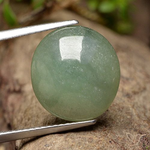 7.87ct Natürlicher Medium Light Green Jadeit, Oval, Lichtdurchlässig