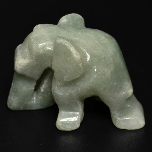 9,17 ctw natürlicher Grau Grün Jadeit, Ausgefallene Form, Lichtundurchlässig