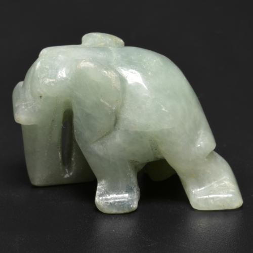 9,17 ctw natürlicher Moosiges Grün Jadeit, Ausgefallene Form, Lichtundurchlässig