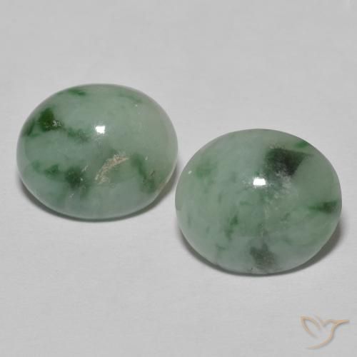 8.87ctw Natürlicher Blasses Waldgrün Jadeit, Oval, Lichtundurchlässig