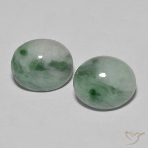9.78 ct natürliche Medium Light Green Jadeit-Edelsteine, Oval, Lichtundurchlässig