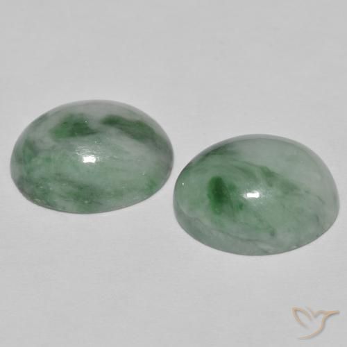 9.78 ct natürliche Medium Light Green Jadeit-Edelsteine, Oval, Lichtundurchlässig