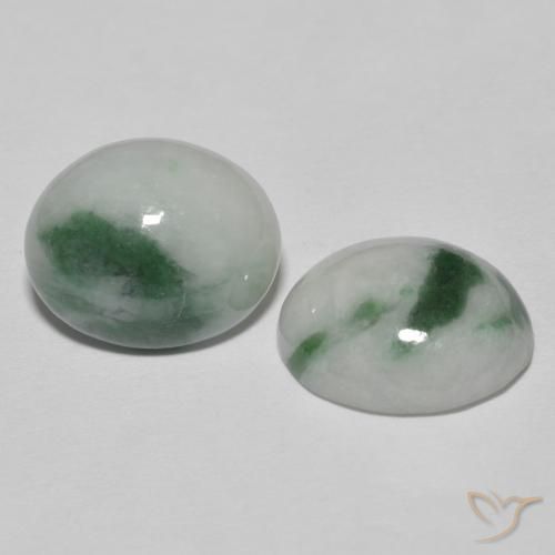 8.67 ct natürliche Graugrün Jadeit-Edelsteine, Oval, Lichtundurchlässig
