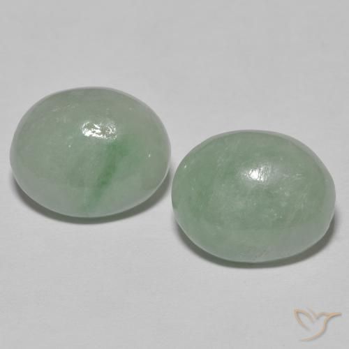 10.08 ct natürliche Medium Light Green Jadeit-Edelsteine, Oval, Lichtundurchlässig