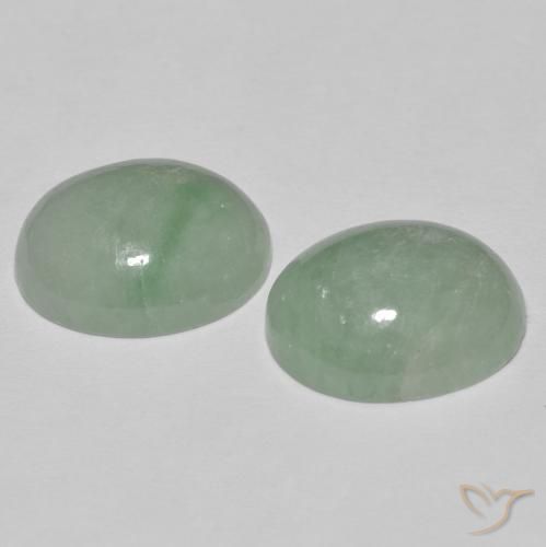 10.08 ct natürliche Medium Light Green Jadeit-Edelsteine, Oval, Lichtundurchlässig
