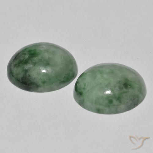 9.15 ct natürliche Blasses Waldgrün Jadeit-Edelsteine, Oval, Lichtundurchlässig