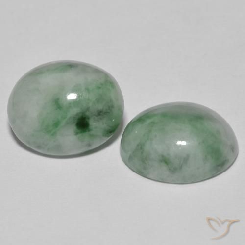 9.60 ct natürliche Graugrün Jadeit-Edelsteine, Oval, Lichtundurchlässig
