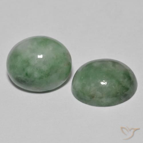 9.41 ct natürliche Graugrün Jadeit-Edelsteine, Oval, Lichtundurchlässig
