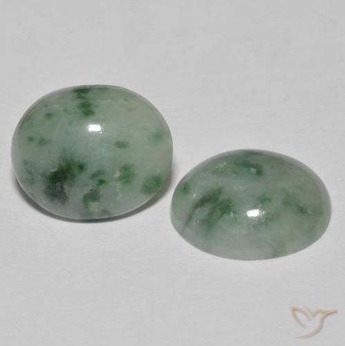 7.79 ct natürliche Graugrün Jadeit-Edelsteine, Oval, Lichtundurchlässig
