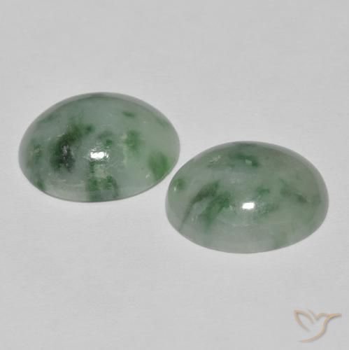 7.79 ct natürliche Graugrün Jadeit-Edelsteine, Oval, Lichtundurchlässig