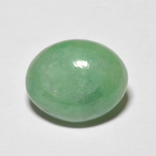 5,09 ctw natürlicher grüner Jadeit, Oval Schliff, Lichtundurchlässig