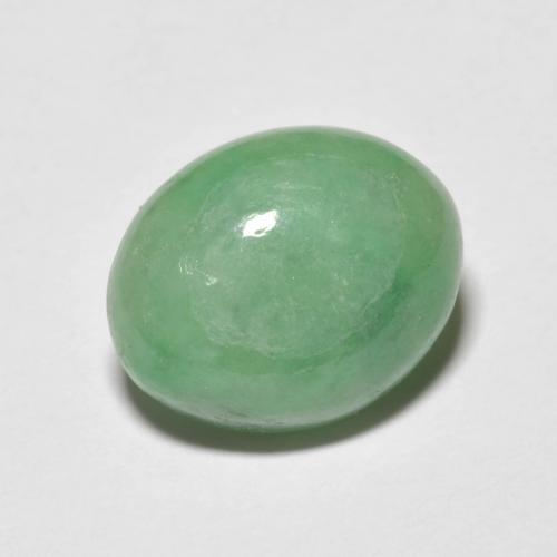 5,09 ctw natürlicher grüner Jadeit, Oval Schliff, Lichtundurchlässig