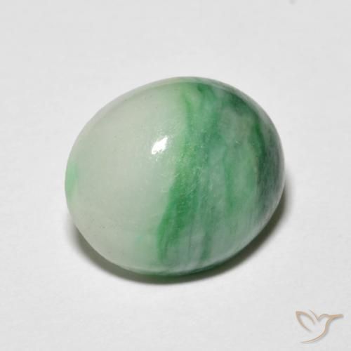 9,17 ctw natürlicher mintgrün Jadeit, Oval, Lichtundurchlässig