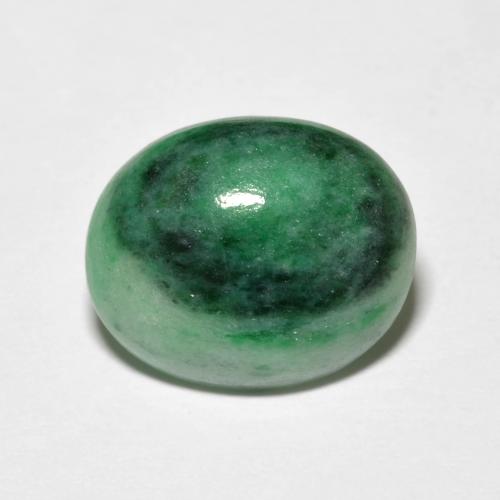 4,42 ctw natürlicher grüner Jadeit, Oval Schliff, Lichtundurchlässig