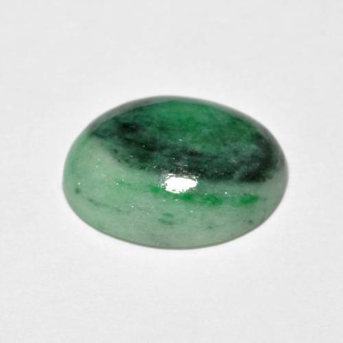 4,42 ctw natürlicher grüner Jadeit, Oval Schliff, Lichtundurchlässig