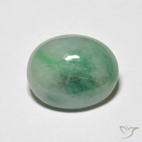 5.23ct Natürlicher hellgrün Jadeit, Oval, Lichtundurchlässig