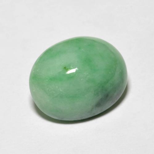 4,94 ctw natürlicher grüner Jadeit, Oval Schliff, Lichtundurchlässig