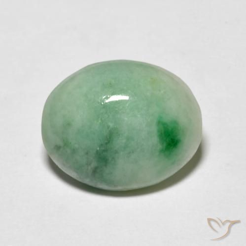 4.95ct Natürlicher hellgrün Jadeit, Oval, Lichtundurchlässig