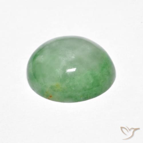 9,17 ctw natürlicher grün-weiß Jadeit, Oval, Lichtundurchlässig