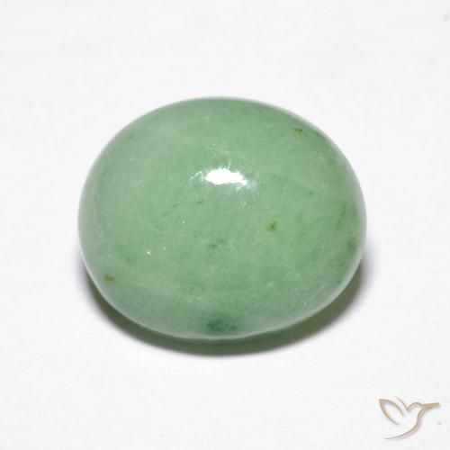 4.32ct Natürlicher Warmes Grün Jadeit, Oval, Lichtundurchlässig
