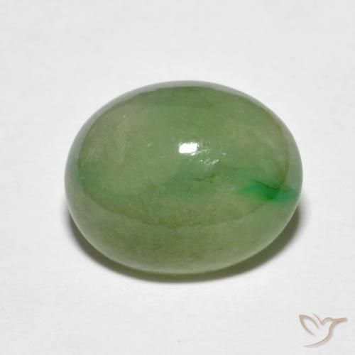 4.69ct Natürlicher Blasses Limettengrün Jadeit, Oval, Lichtdurchlässig