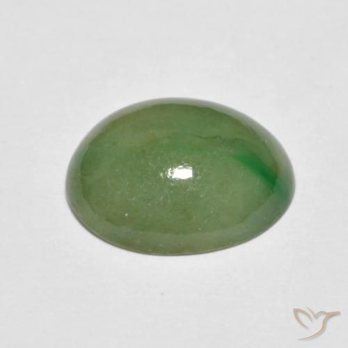 9,17 ctw natürlicher Blasses Limettengrün Jadeit, Oval, Lichtdurchlässig
