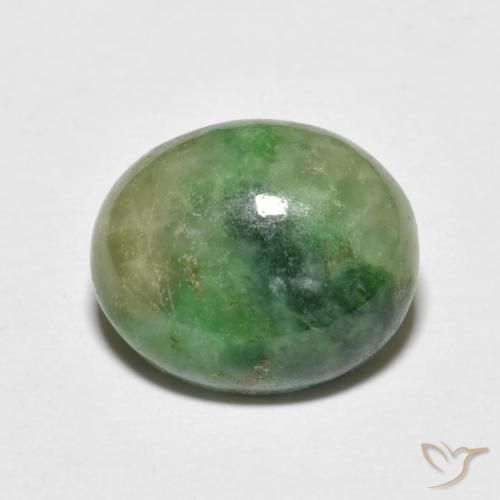 4.66ct Natürlicher Warmes Grün Jadeit, Oval, Lichtundurchlässig