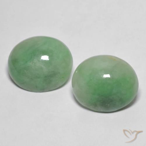 8.16ctw Natürlicher Helles Salbeigrün Jadeit, Oval, Lichtundurchlässig