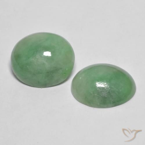 8.16 ct natürliche Helles Salbeigrün Jadeit-Edelsteine, Oval, Lichtundurchlässig