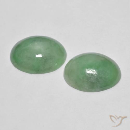 8.16 ct natürliche Helles Salbeigrün Jadeit-Edelsteine, Oval, Lichtundurchlässig