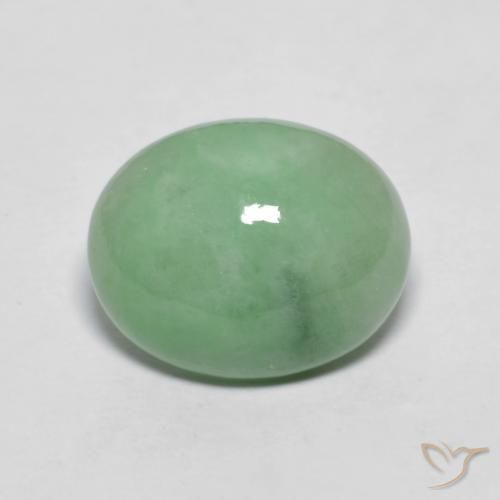4.71ct Natürlicher Helles Salbeigrün Jadeit, Oval, Lichtundurchlässig